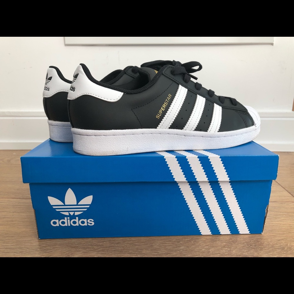 Adidas Black and White Superstar Sneakers